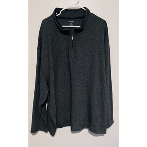 Van Heusen Pullover Shirt Men’s 4XL Gray Big & Tall 1/4 Zip Never Tuck Sweater